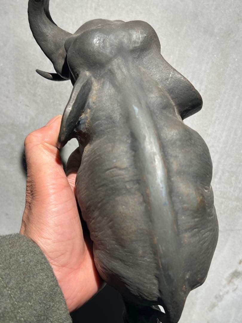 ヴィンテージ 鉄製 象／ゾウのオブジェ 】リアルな表情で造りも良い