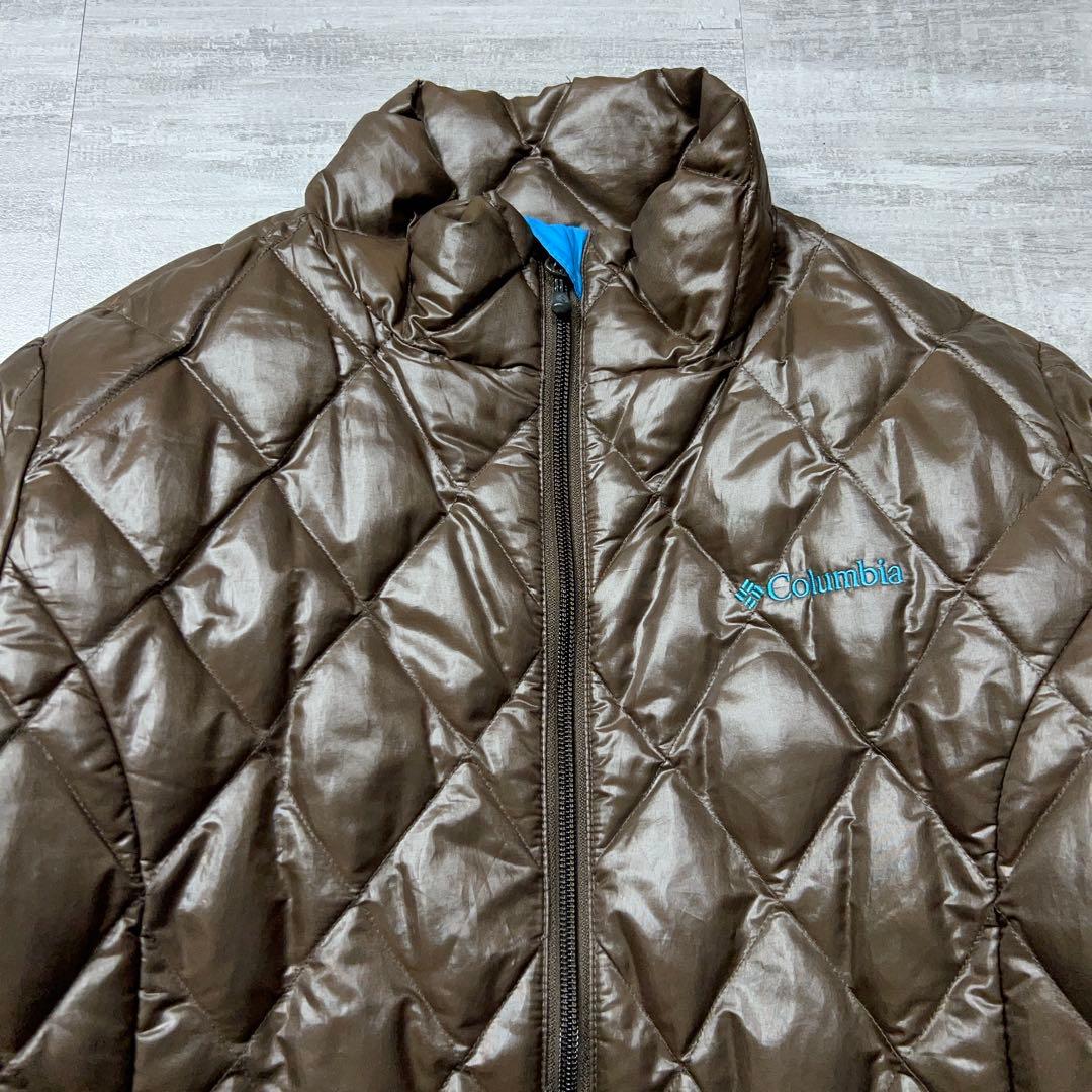 Y2K Columbia ダウンジャケット 光沢 キルティング 短丈 茶 M - メルカリ