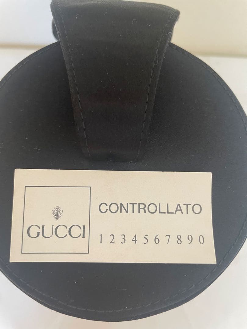 GUCCI グッチ＊ブラックサテン シリンダーバッグ 黒 美品