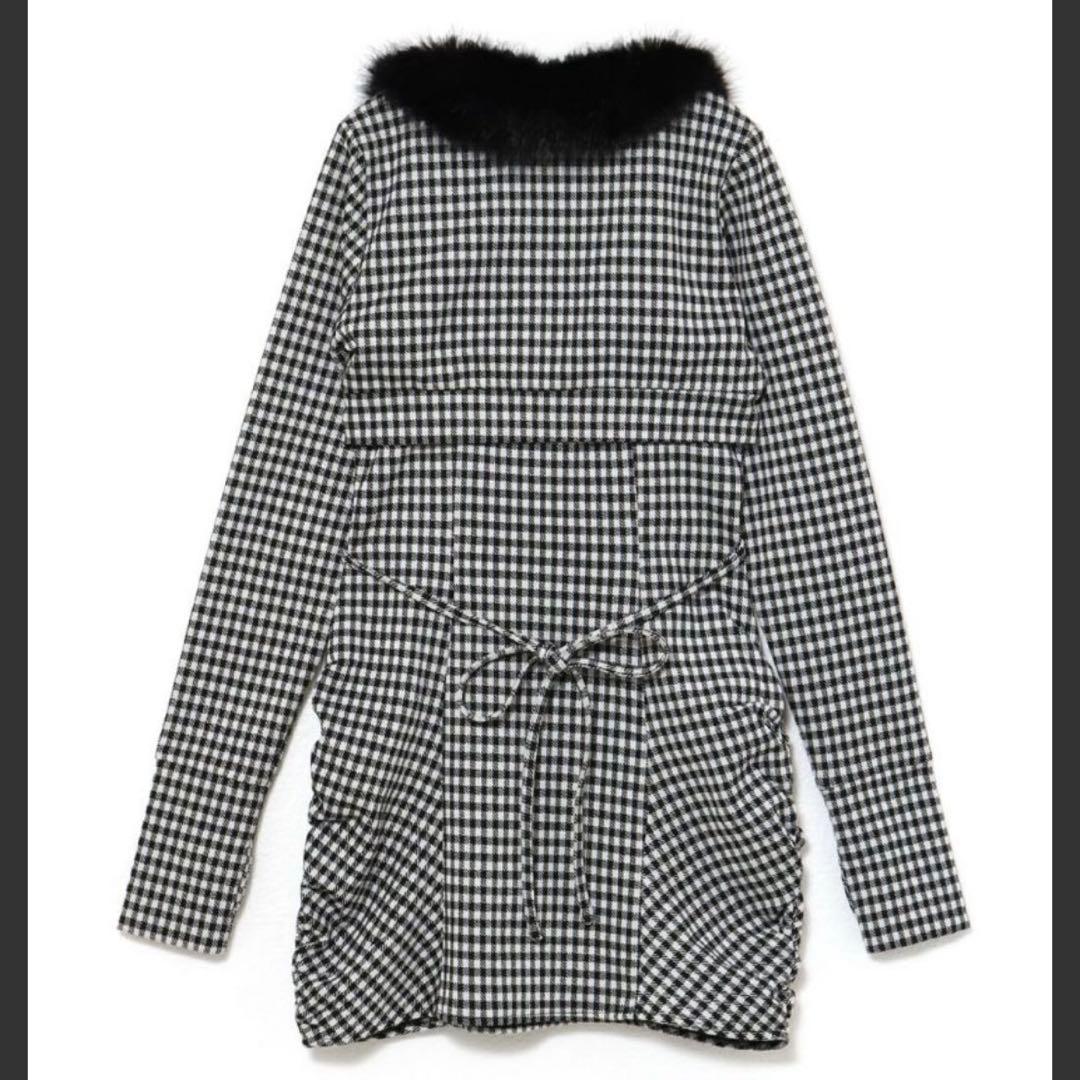 BUBBLES ファーカラークロスワンピース ギンガム BUBBLES www.tek-66.ru