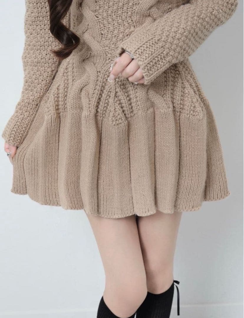 Lumignon ♥ Cable knit ribbon flare dress