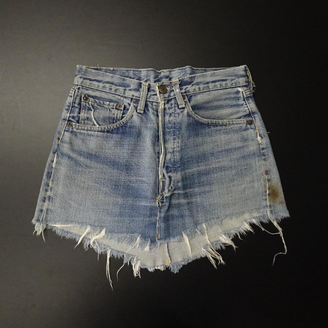 70s USA製 Levi's 501 刻印2 デニムスカート リメイク 2色糸 - メルカリ