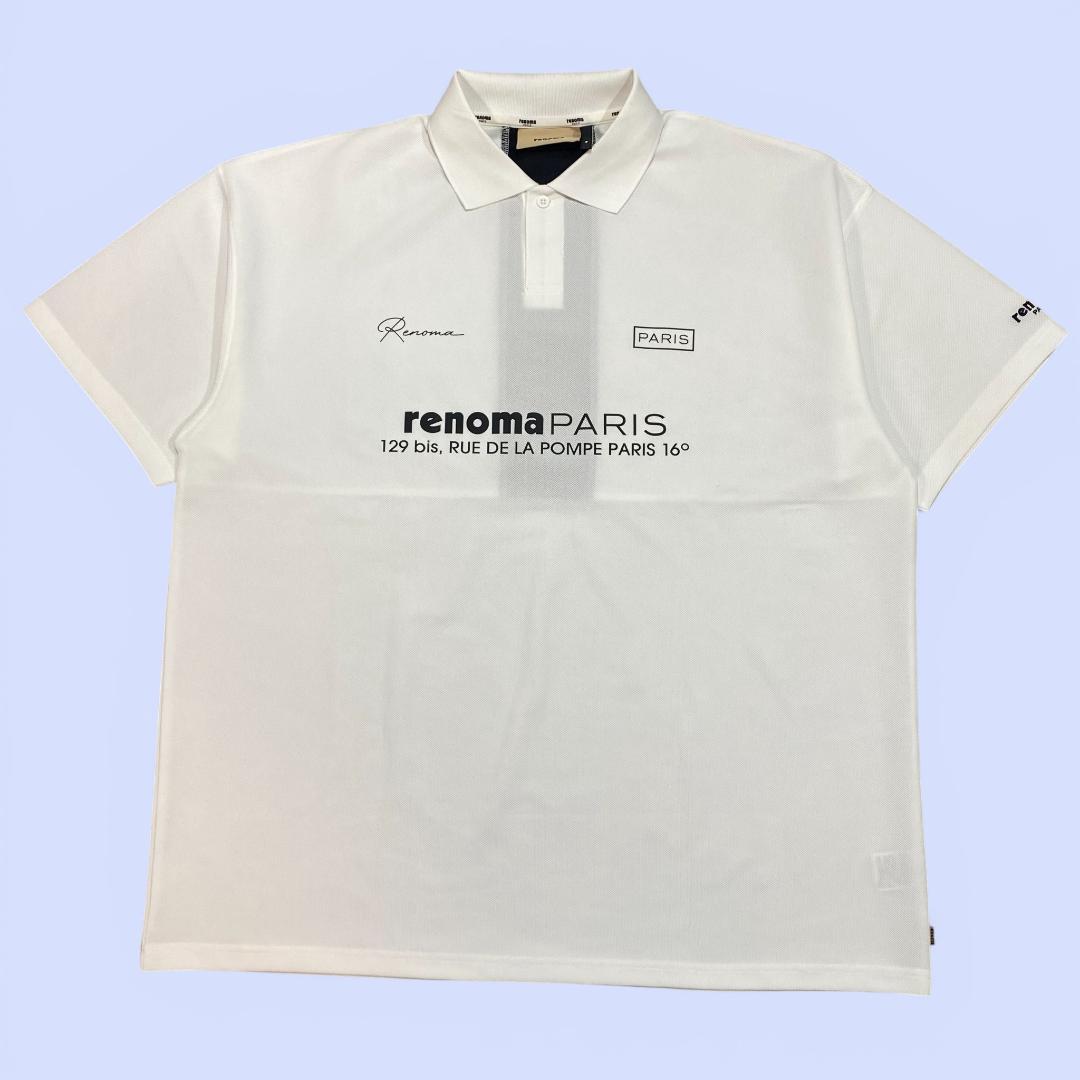 RENOMA GOLF レノマゴルフ 半袖 ポロシャツ XL ホワイト ブラック RENOMA GOLF レノマゴルフ 半袖ポロシャツ ブラック系 XL ゴルフウェア
