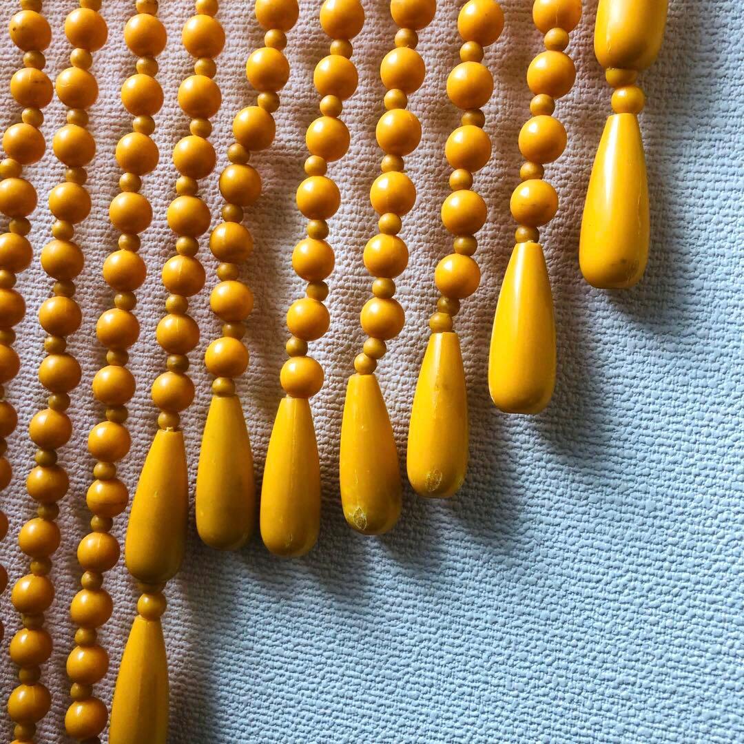 レトロポップ 昭和レトロ ビーズのれん 玉のれん オレンジ カーテン雫