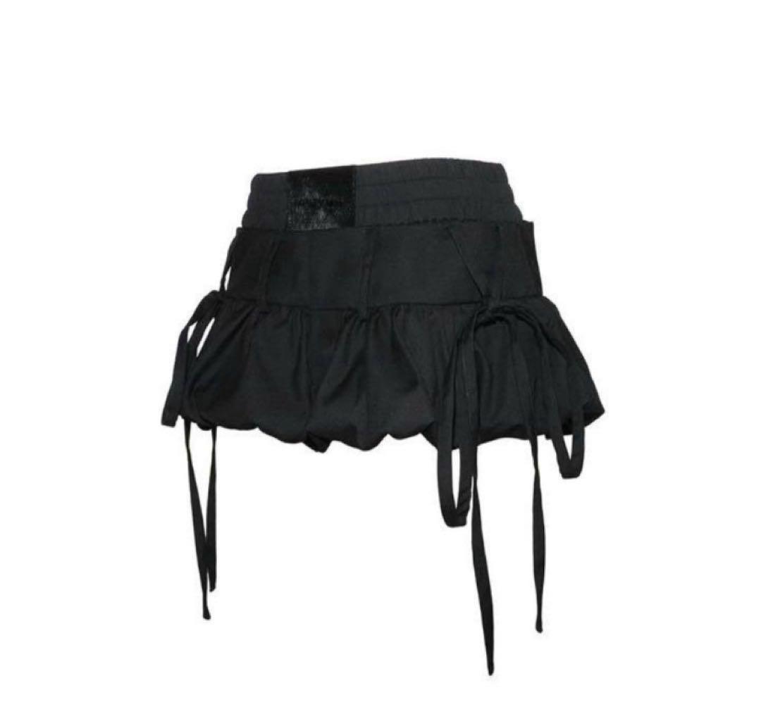ブラックフリルミニスカート 送料無料 】 プラスサイズ 不規則 フリル ミニ スカート 夏 黒 大人