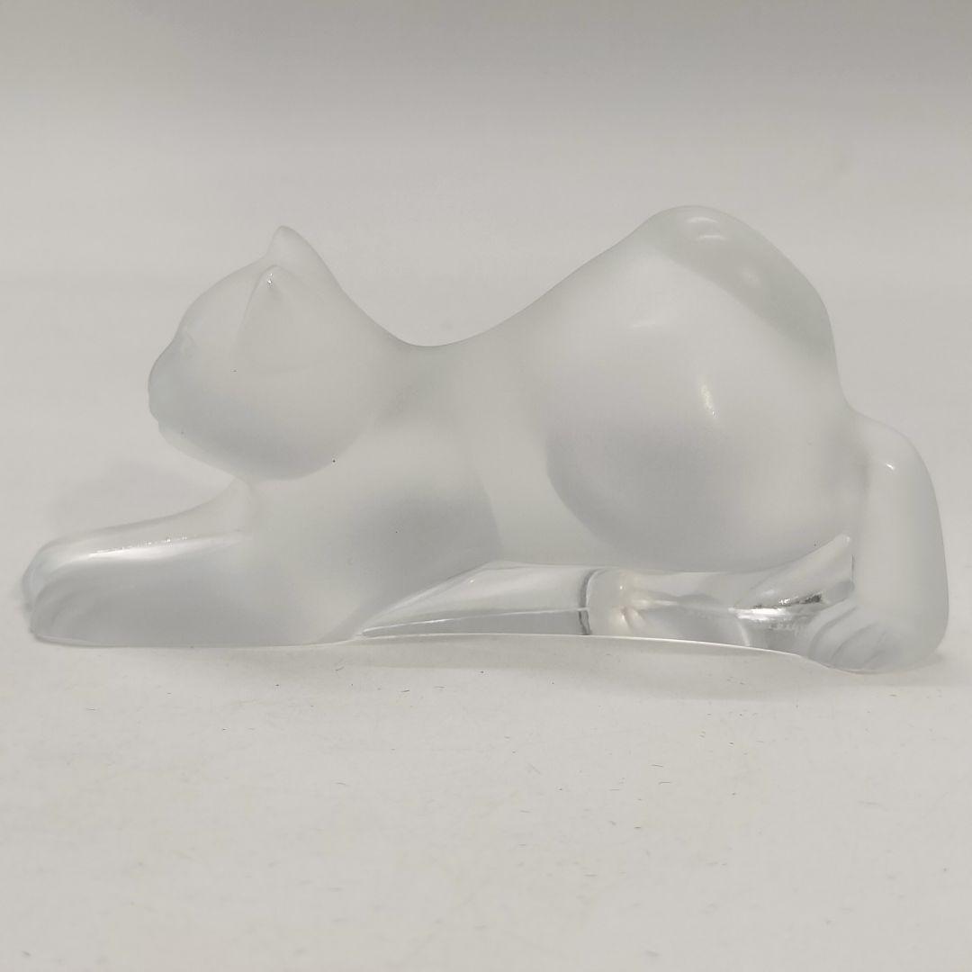 LALIQUE ラリック 伸びする猫 ガラス 置物 オブジェ - メルカリ