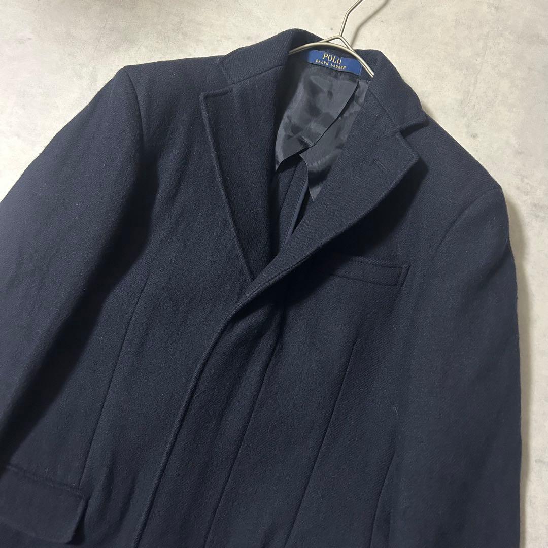 ポロラルフローレン チェスターコート ロング シングル ブラック