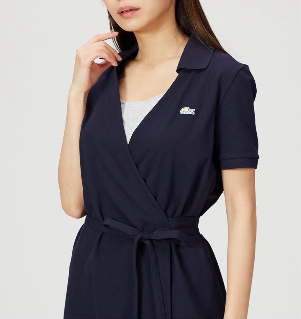 新品】 ラコステ ラップアラウンド ポロドレス ワンピースEF1492L 36