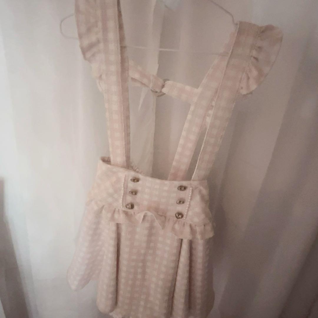 ♥ LIZLISA ギンガムツイードサスペンダー付きスカパン - メルカリ