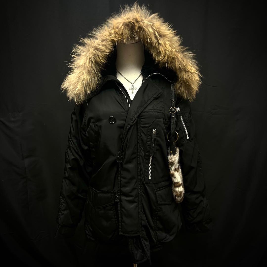 平成ギャル y2k グランジ ファー付き フライトジャケット ミリタリー