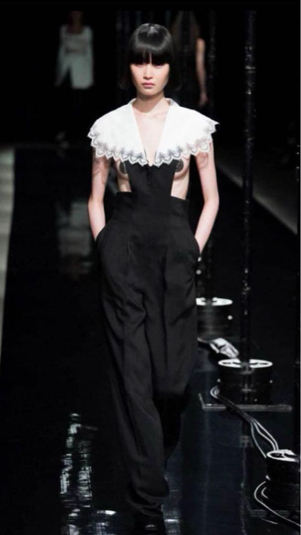 FETICO EMBROIDERY COLLAR JUMPSUIT