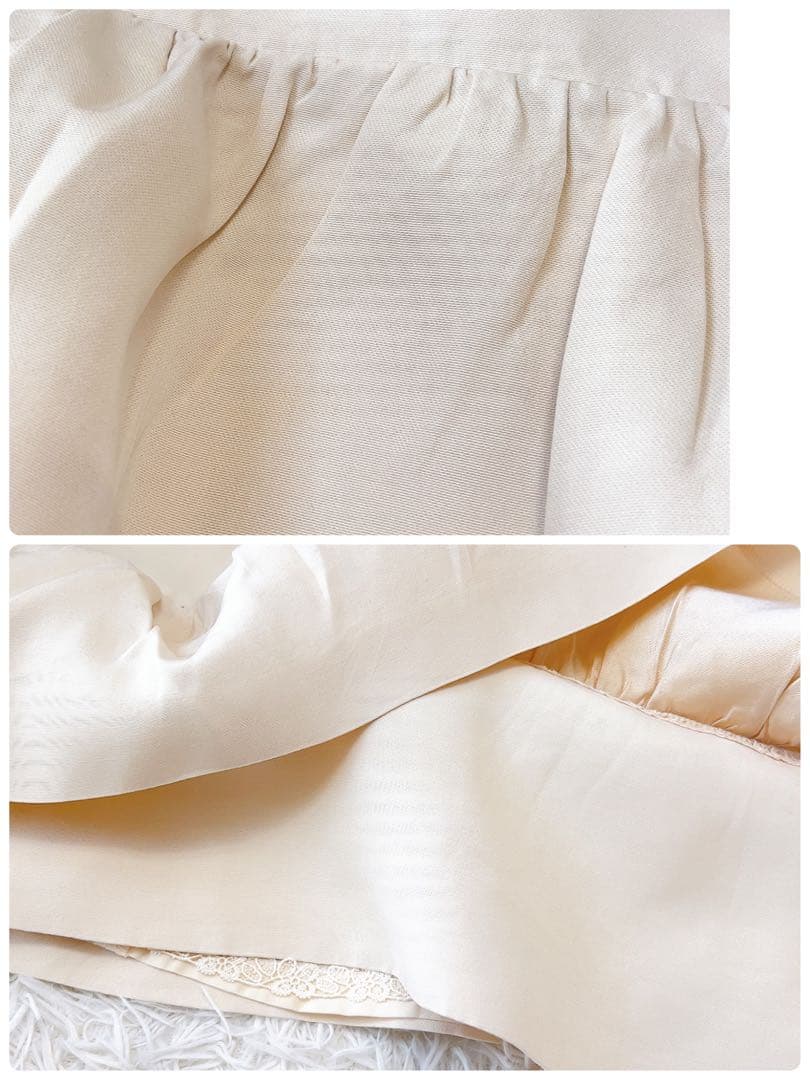 2段フレア✨FOXEY フォクシー シルク ワンピース ビーズ 40 ベ