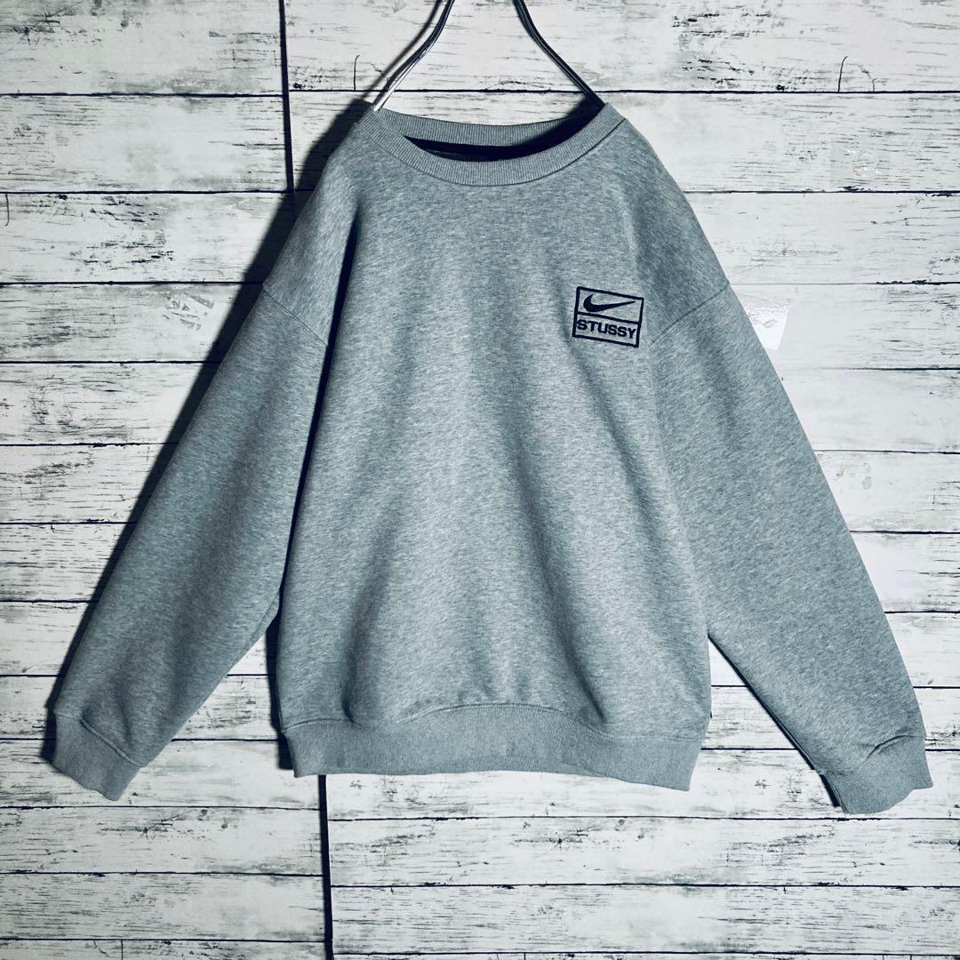 限定コラボ】ステューシー×ナイキ☆ワンポイント刺繍ロゴ 裏起毛 2XL