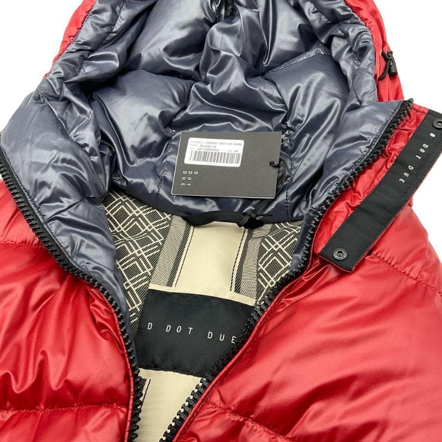 新品 D DOT DUE MILANO35 ハイネックダウンジャケット レッド