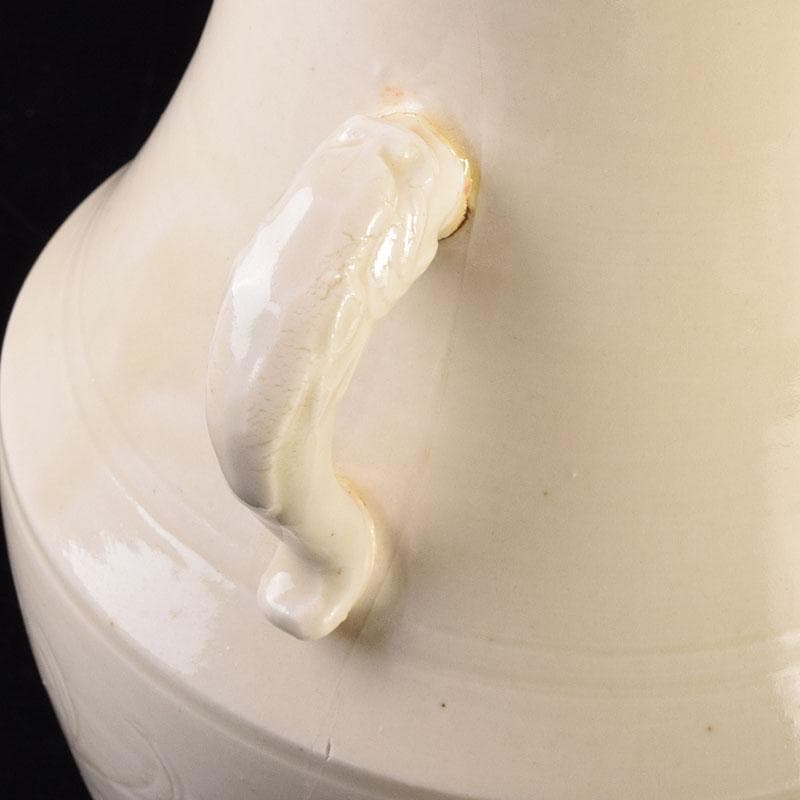 中国 徳化窯白磁 刻花文 双耳瓶 C 6946