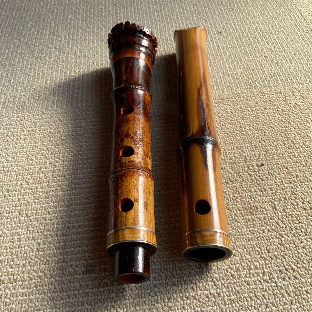 248⭐️尺八 一尺六寸管 眞山銘三印 188玉水銘