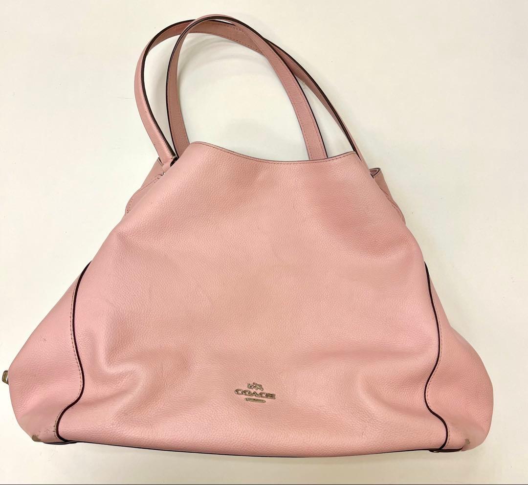 COACH レザー ショルダーバッグ ピンク - メルカリ