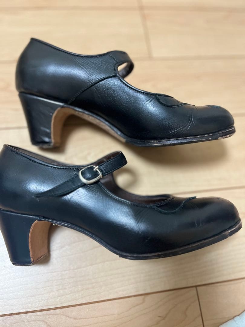 ガジャルド フラメンコシューズ サイズ40 24.5cm 黒革 ブラック