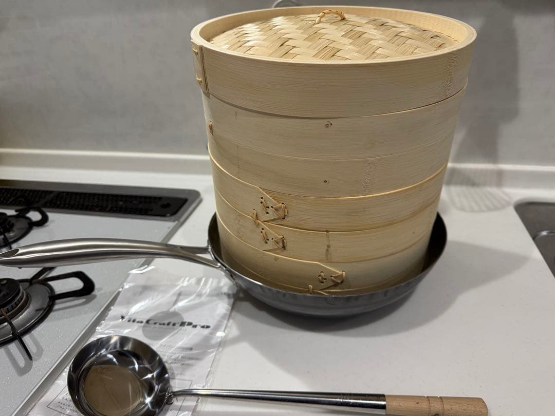 未使用　ビタクラフトプロ 打出し フライパン 30cm 三段せいろ　中華おたま付 プロ 打出しフライパン 30cm | ビタクラフトオンラインショップ