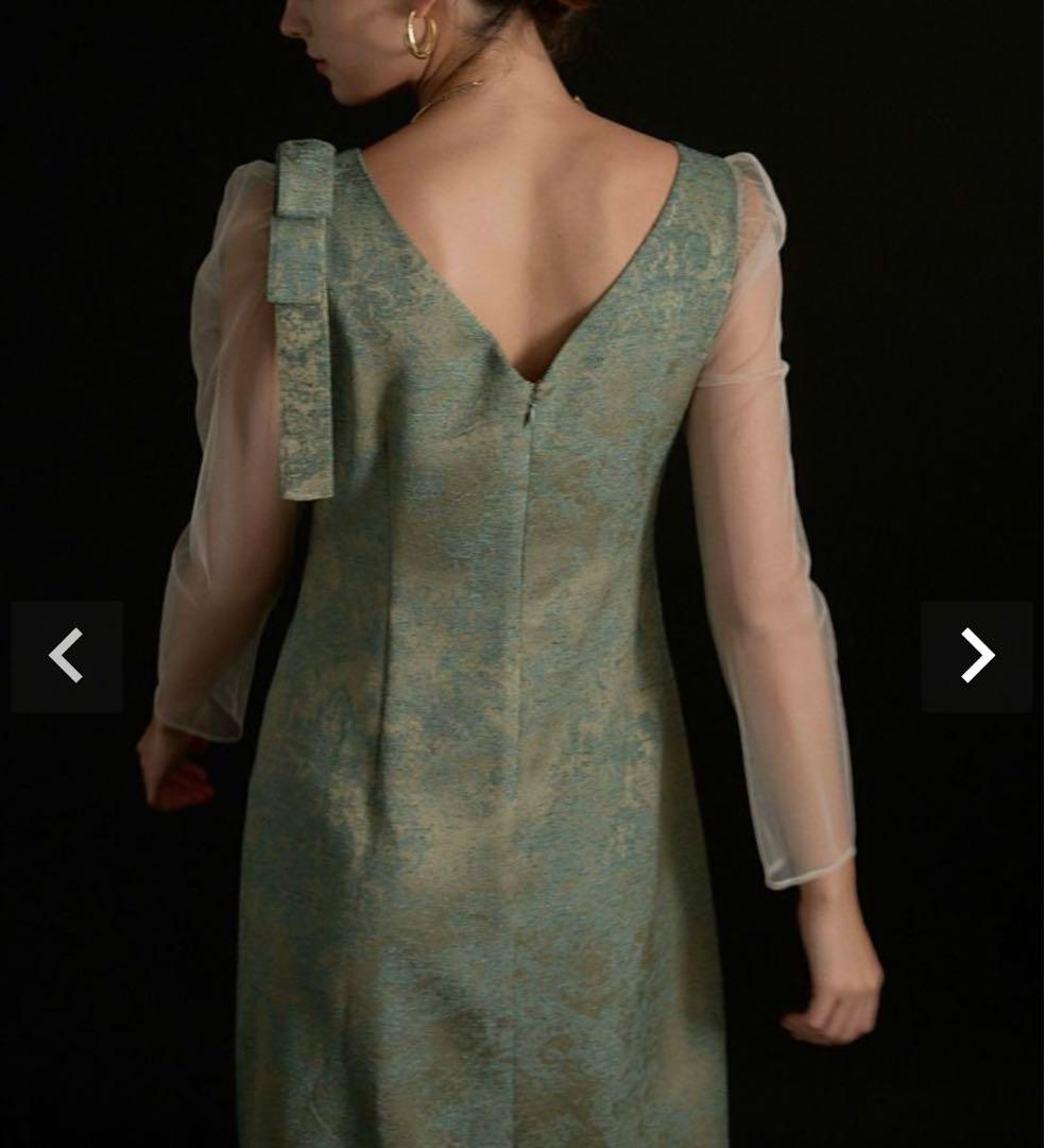 LE'RURE Shoulder ribbon jacquard dress - メルカリ