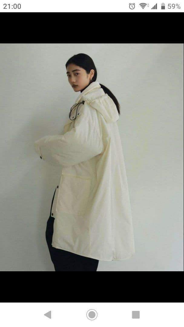 新品anuke アンヌークHooded Coatフード付コート ivory 36 - メルカリ