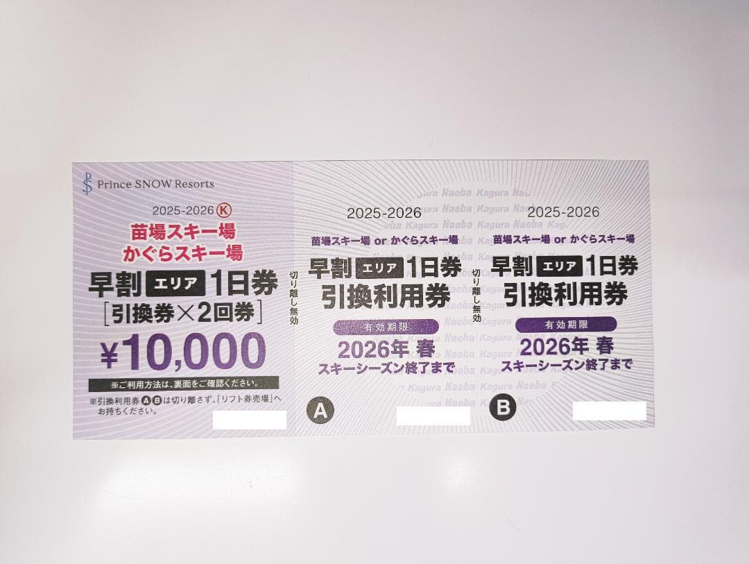 苗場・かぐらスキー場 1日引換券×2枚 - メルカリ