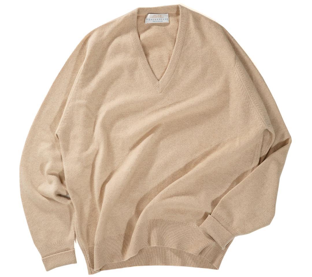 90s BERK by BALLANTYNE ピュアカシミア Vネック ニット - メルカリ
