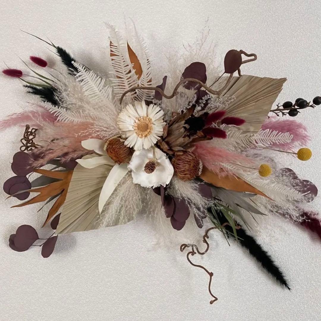 特大スワッグ アーチ風 ドライフラワー ウォールオブジェ 特大スワッグ