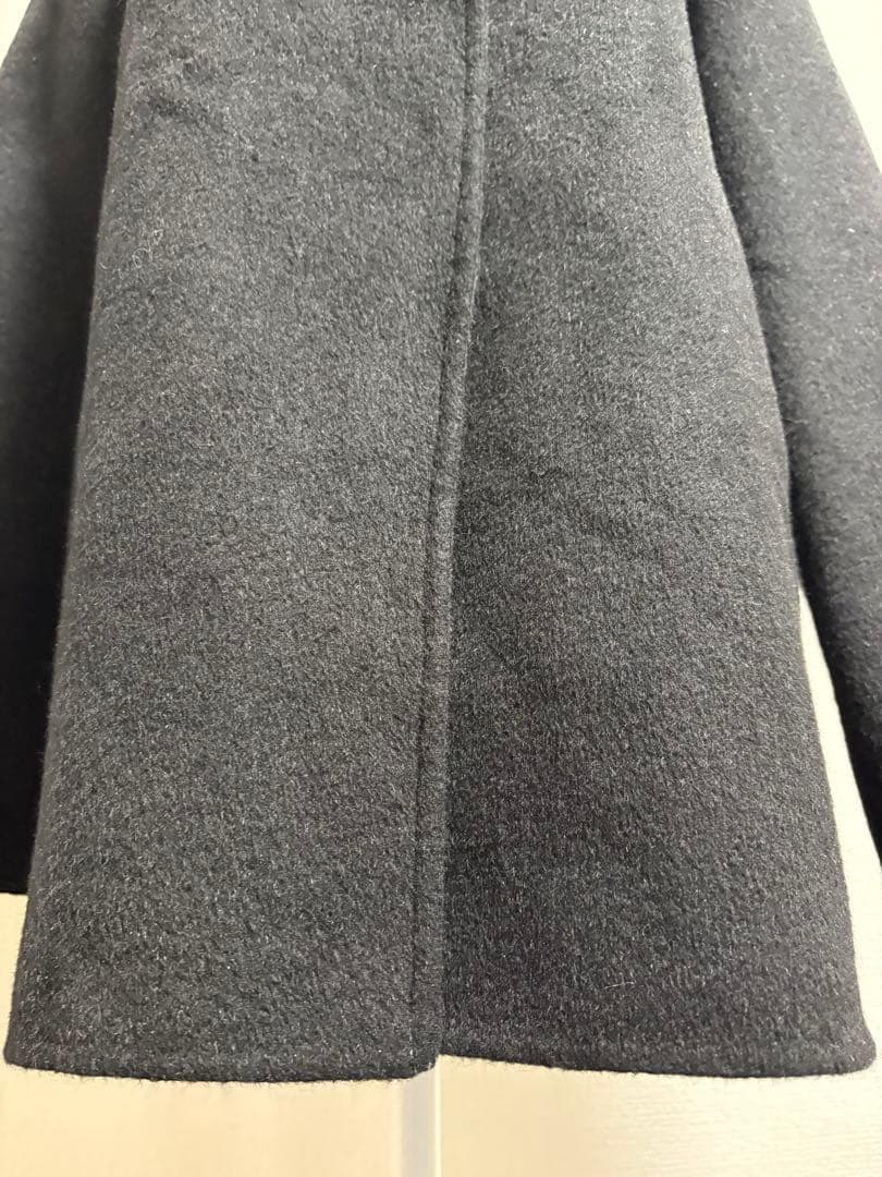 23区 アンゴラ混フーデットコート 38 ブラック オンワード樫山 ロング