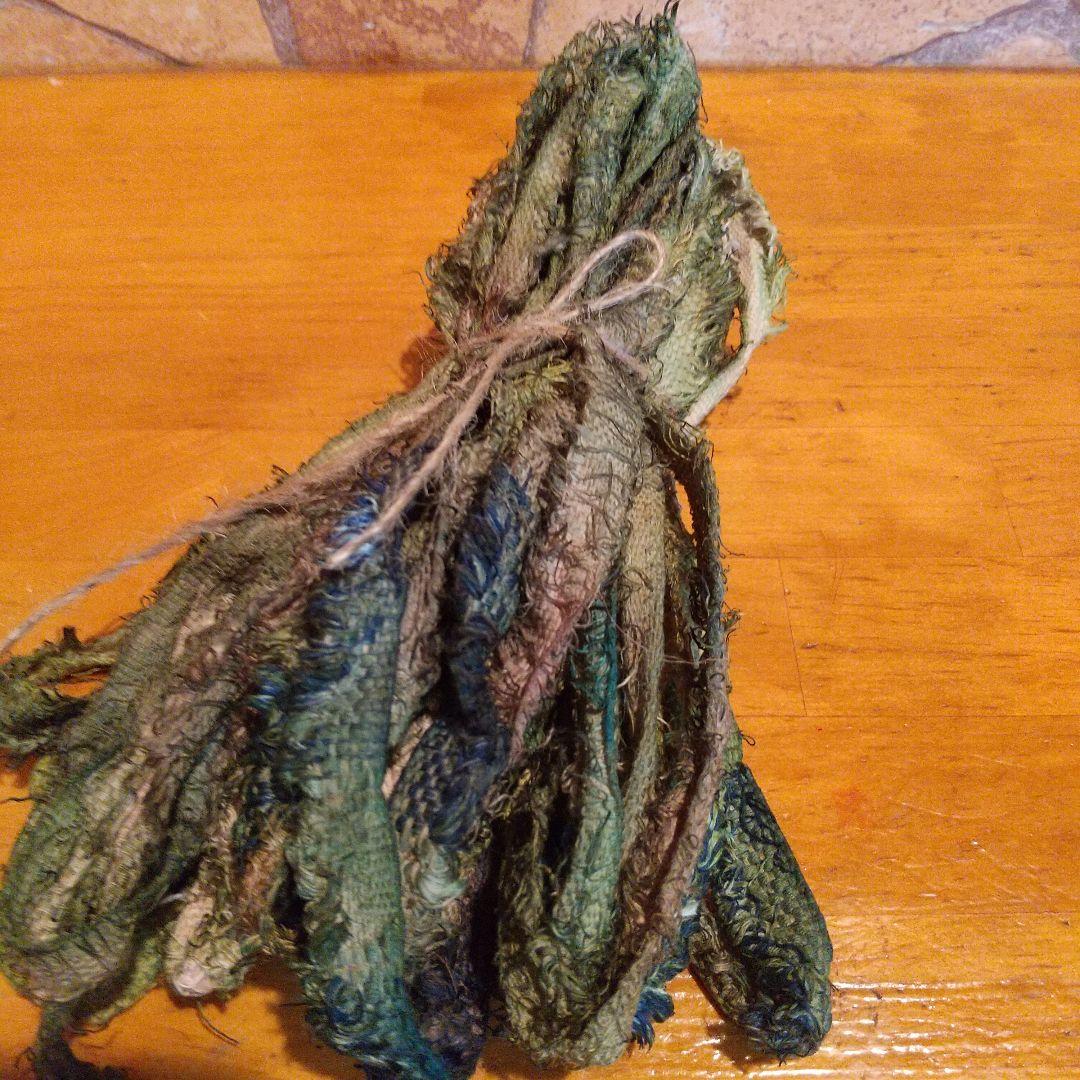 クユラ様専用③ジャンクジャーナル素材。フリンジ生地耳手染め糸