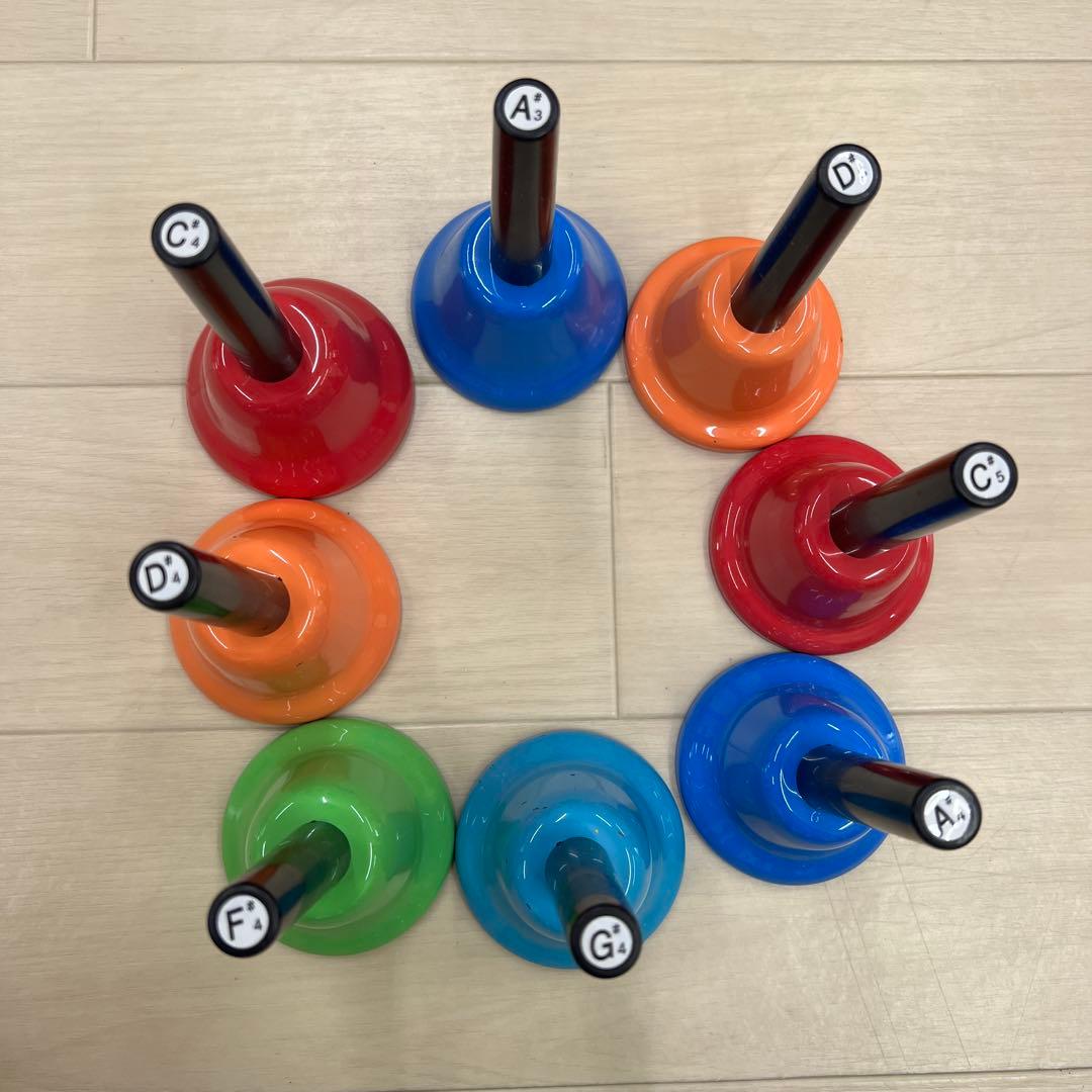ハンドベルセット カラフル 10個 音階付き ハンドベルセット カラフル 10個 音階付き ハンドベルセット カラフル