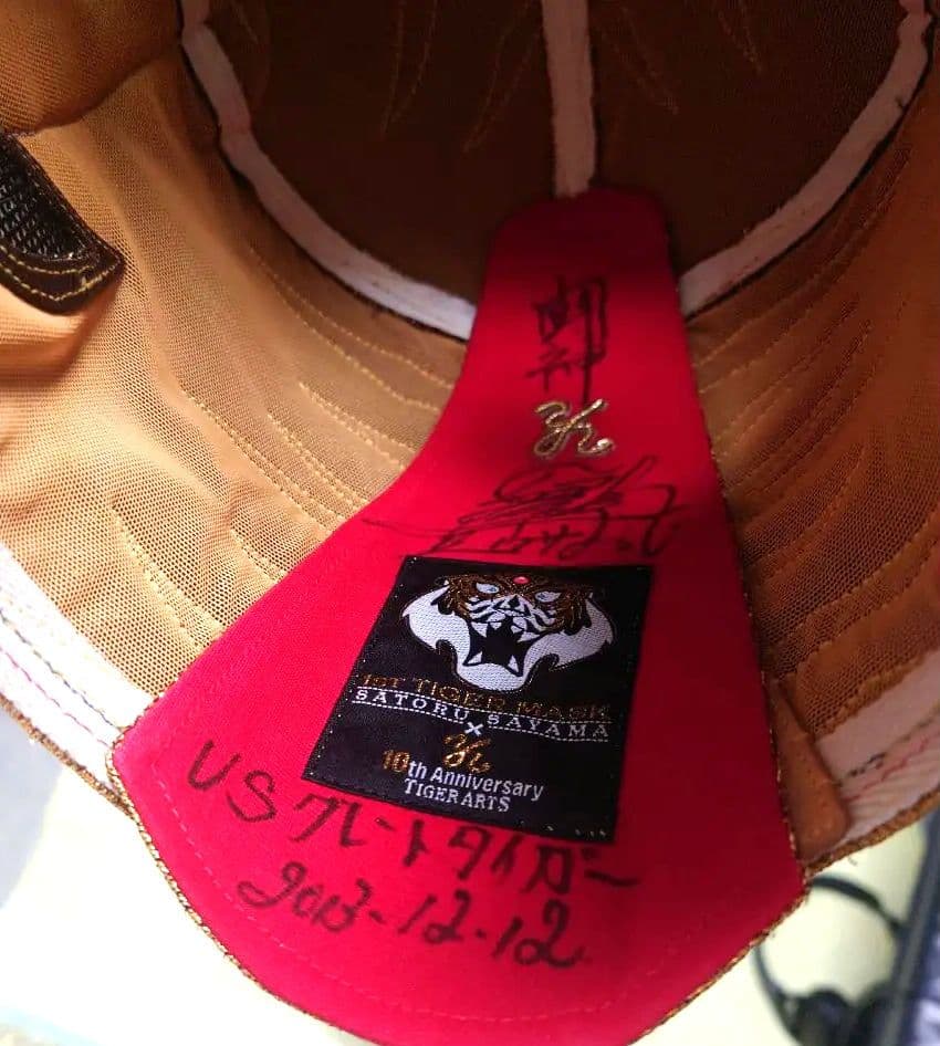 YN製 初代タイガーマスクの試合実使用プロレスマスク 毘の縫い付けあり