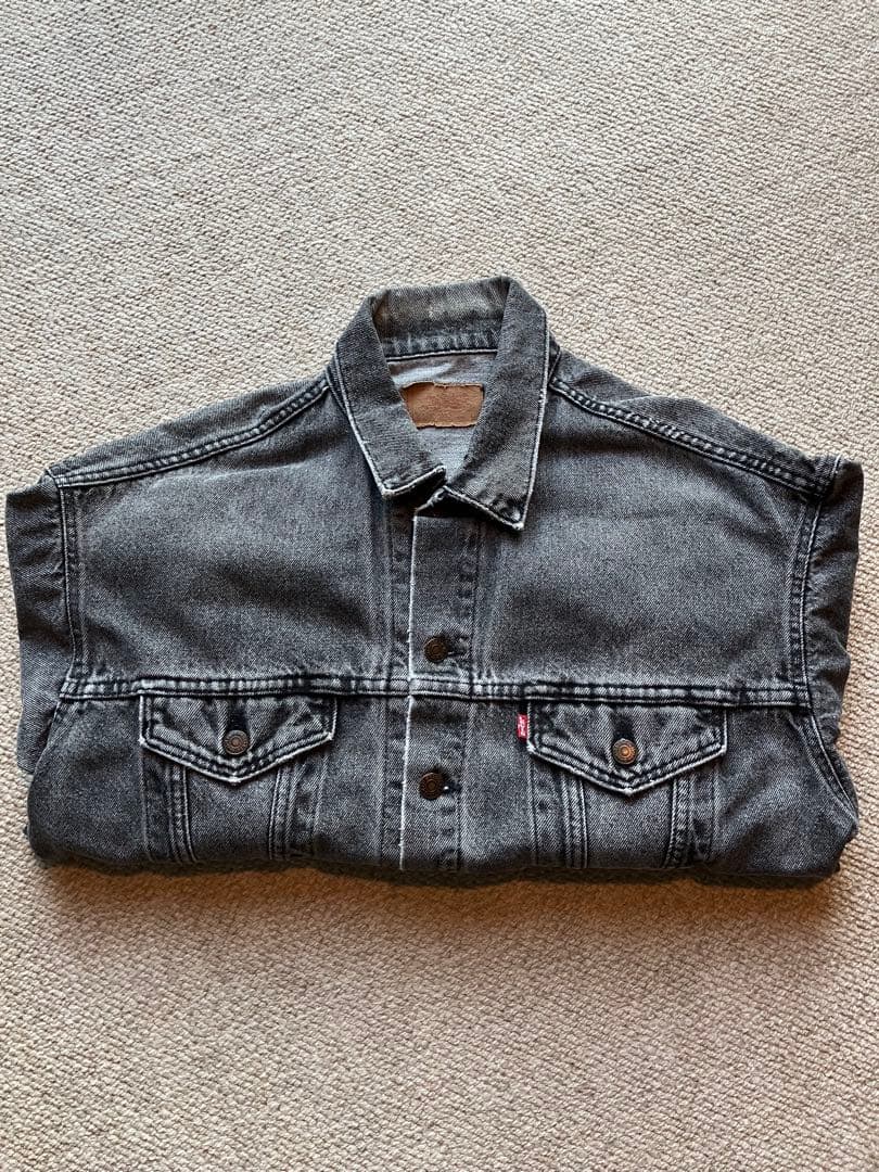 Levi’s 80S 先染め ブラックデニムジャケット 70507-4858 80s USA製 Levi'sリーバイス 70507 先染め ブラック デニムジャケット