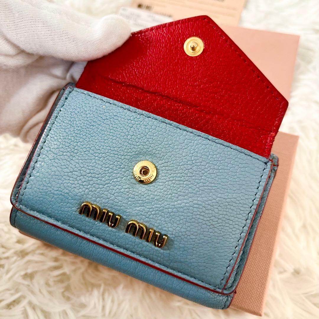 箱付✨良品✨ミュウミュウ✨折り財布 マドラス ラブレター ハート