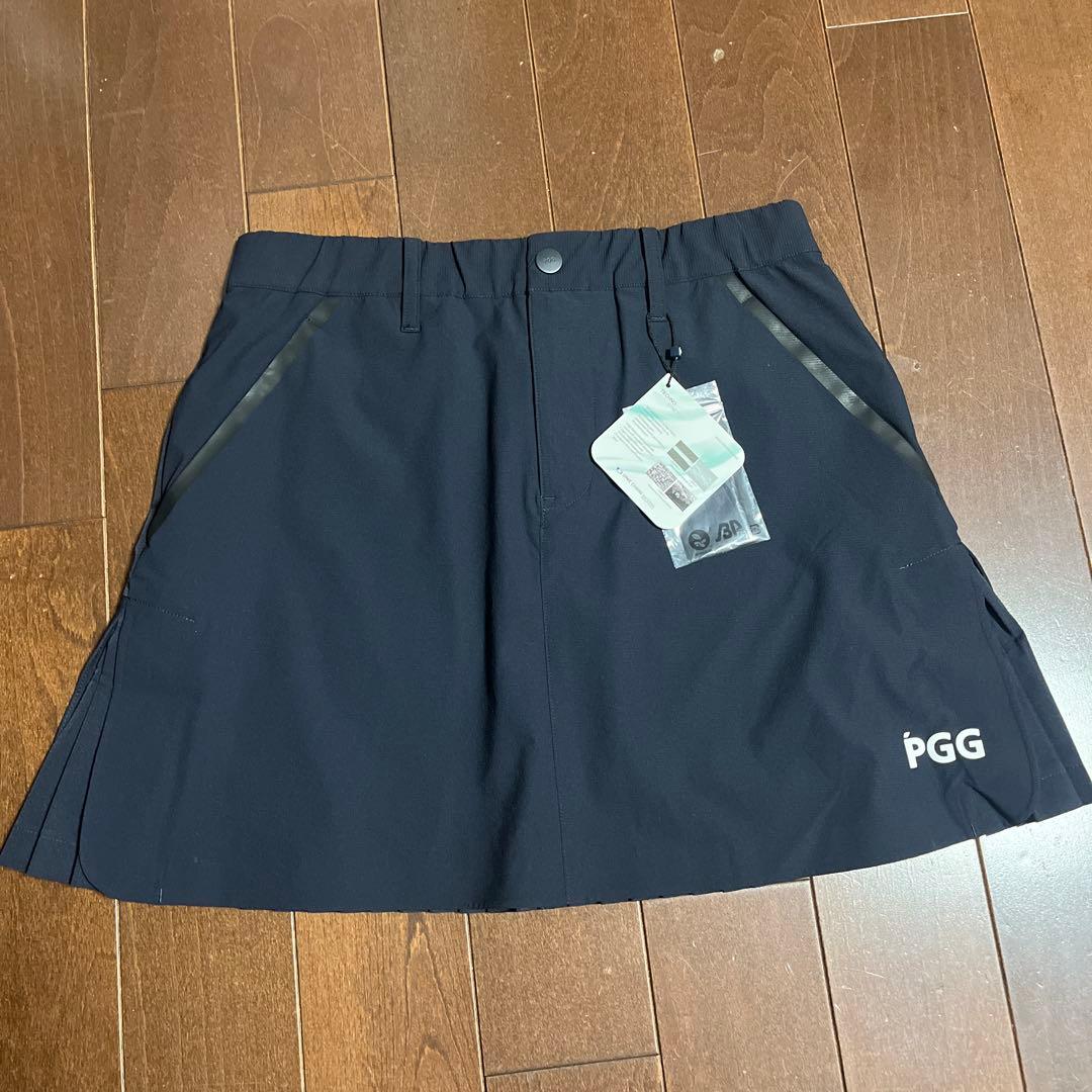 パーリーゲイツPGG N yトビーストレッチブラックプリーツ仕様スカート