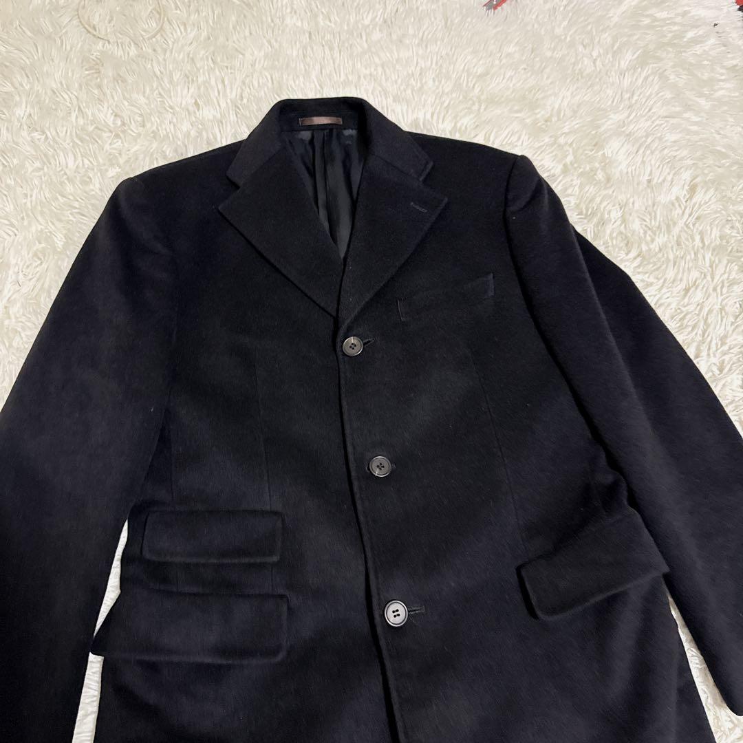 美品】ポールスミス アンゴラ100% チェスターコート 大きいサイズ 黒