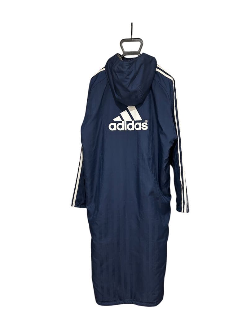美品】adidas ベンチコート ネイビー フード付き - ウェア最 安値 で