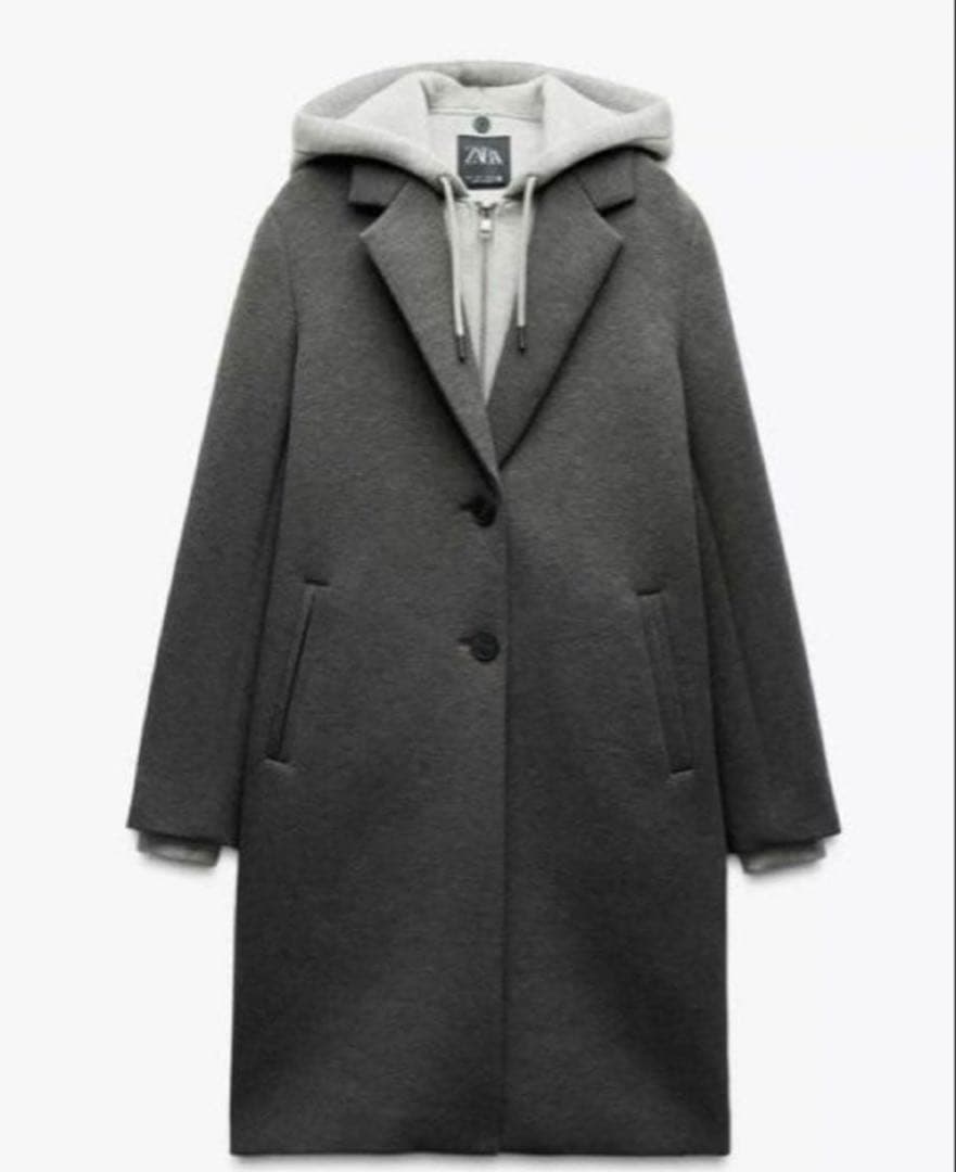 美品⭐︎ZARA デタッチャブルフードコート ロング チェスター