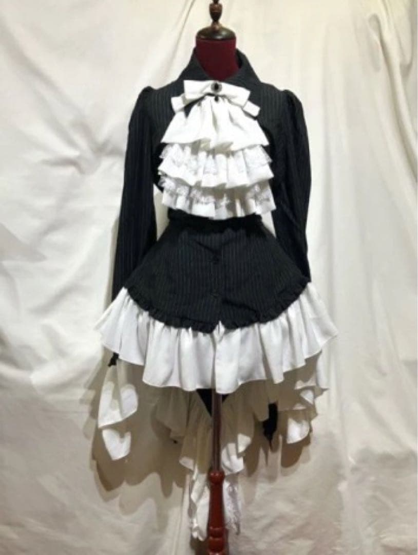 【MARBLE】マーブルタイ付きドレープ飾りゴシックエレガンスブラウスワンピース ◇受注商品◇ドレープタイ付きゴシックエレガンスブラウスワンピース