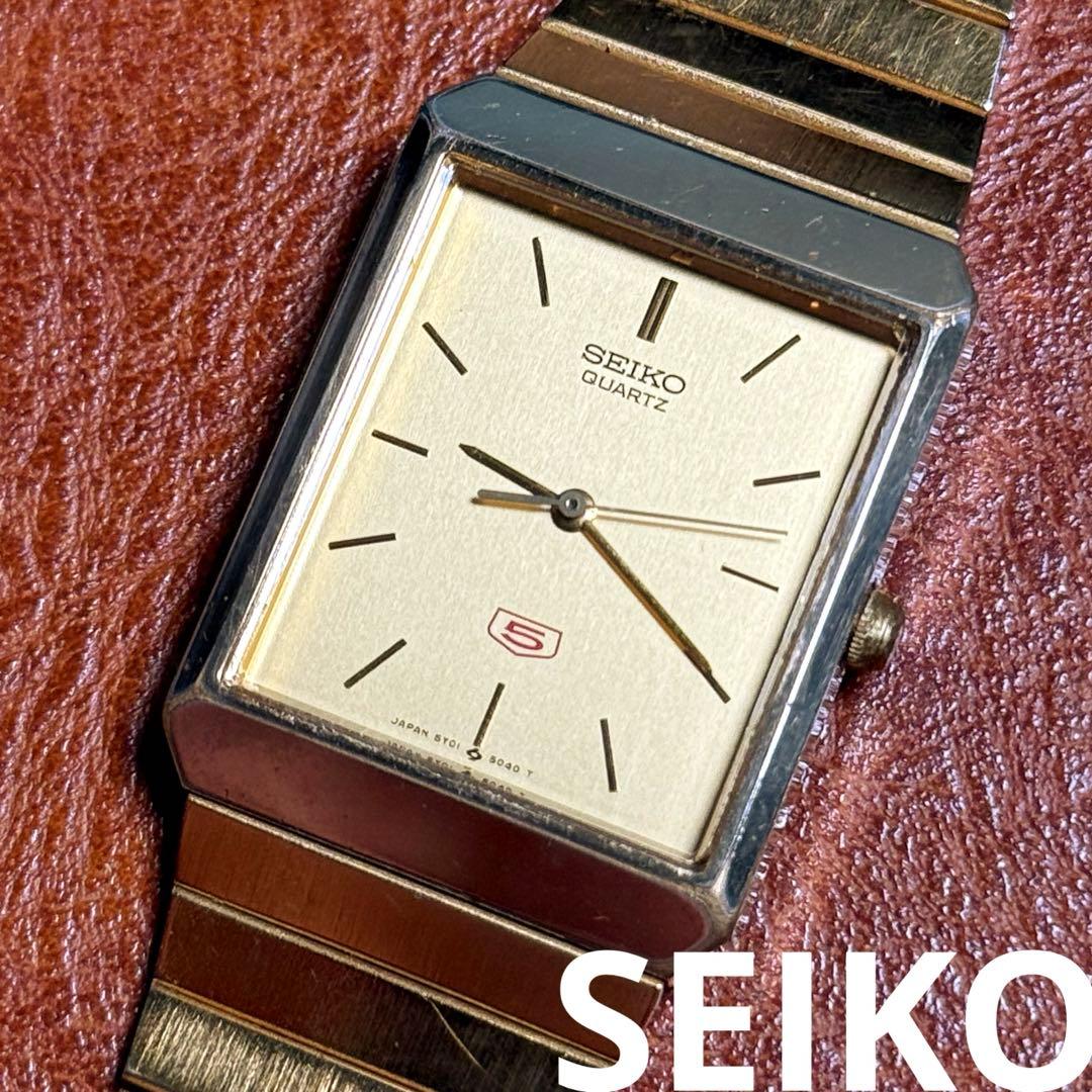A113 希少 稼動品 SEIKO 5 スクエア型 80年代ヴィンテージ - メルカリ