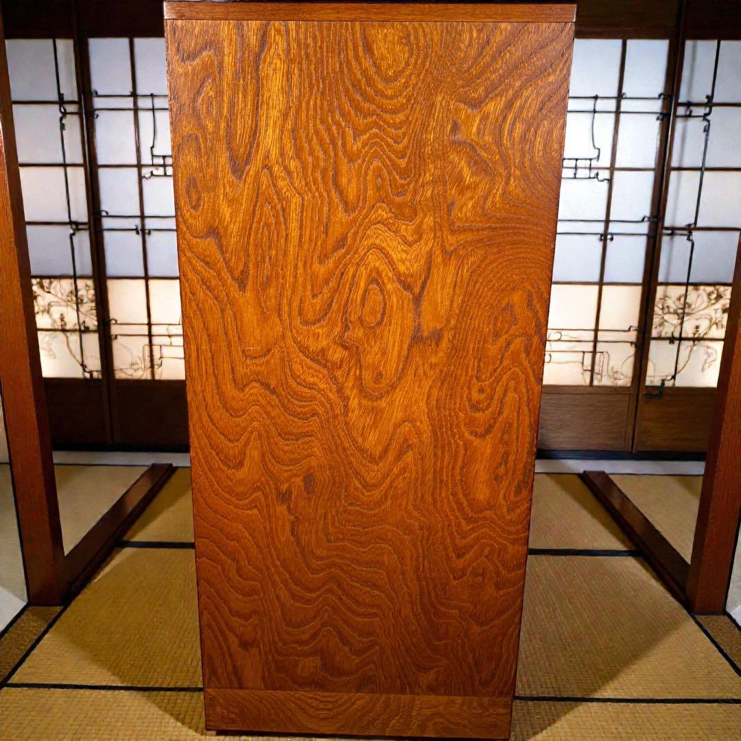 からくり箪笥 小型 ケヤキ調 和モダン 隠し収納 高級感美品希少一点物