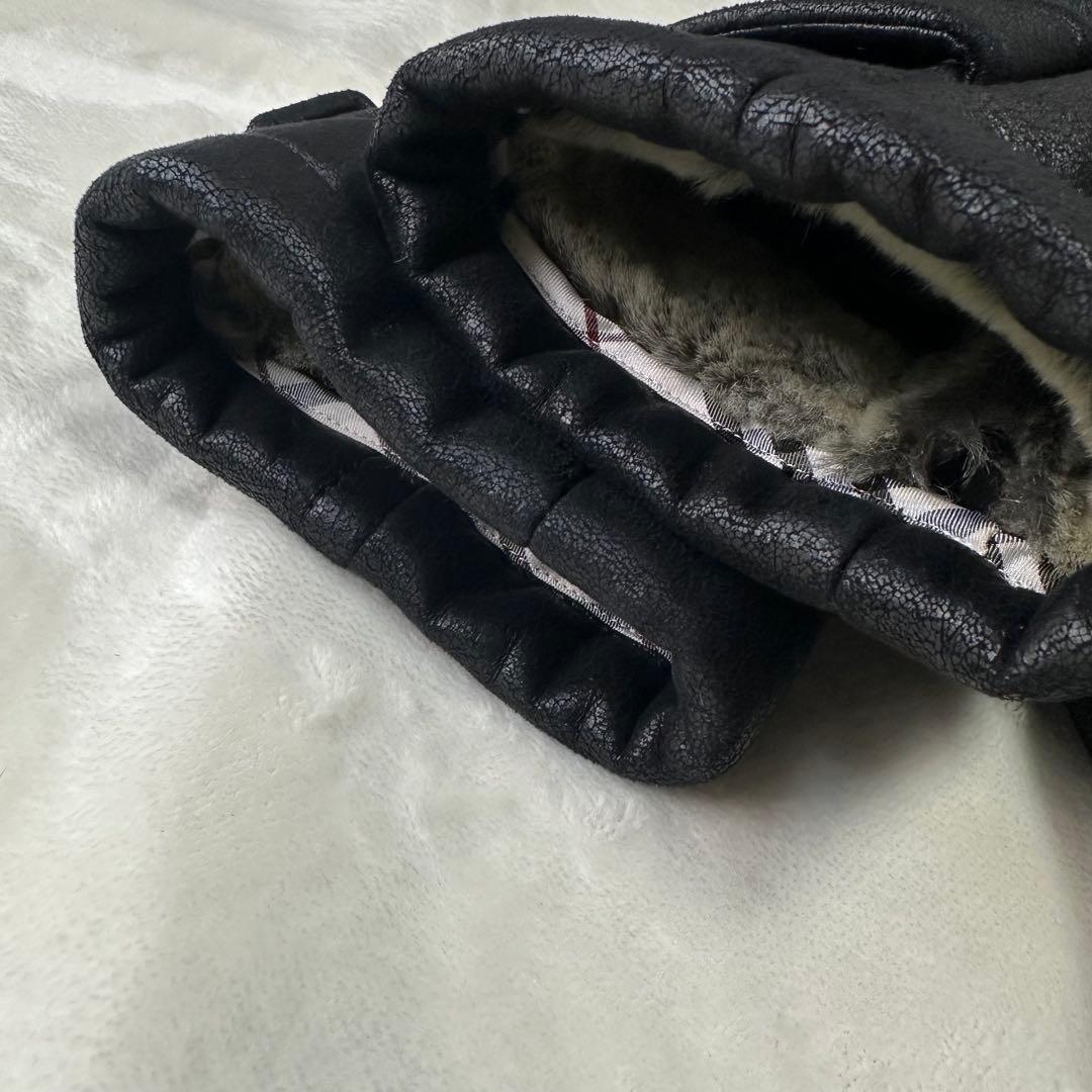 バーバリー ブラックレーベル ダッフルコート エコレザー ファー