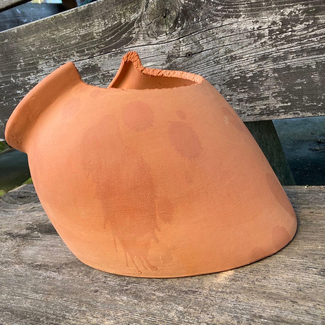 《３個set》割れテイスト 斜め壺型テラコッタ 在庫残り ラスト１セット