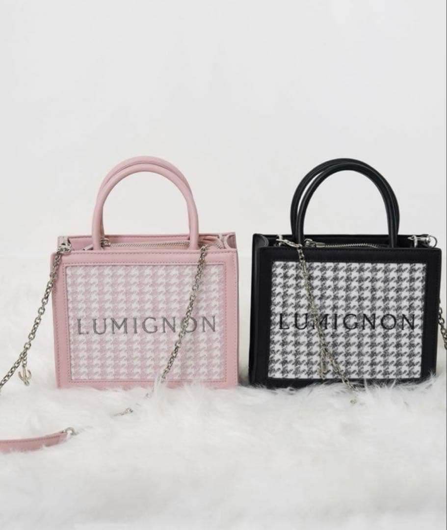 Lumignon houndstooth 2way bag ピンク - メルカリ