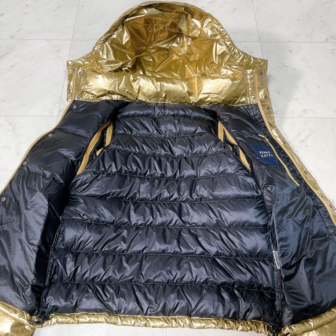 希少 ゴールド》パーリーゲイツ ダウンジャケット 3way ロゴ刺繍 3