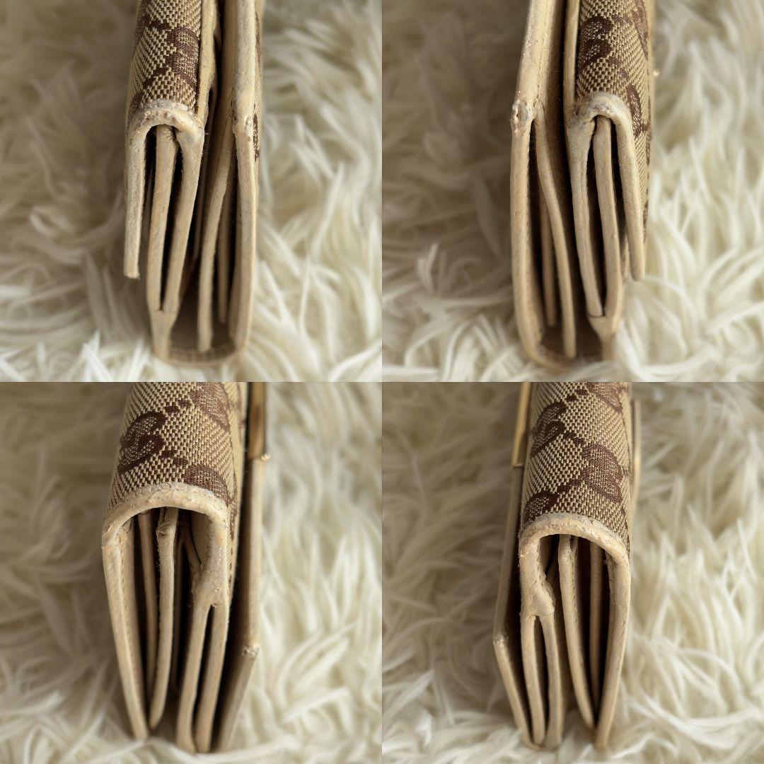 激レア 美品】グッチ 長財布 GGキャンバス ロゴプレート フラップ W