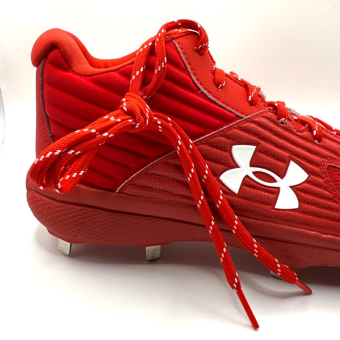 【新品】アンダーアーマー UA 野球 スパイクシューズ メンズ 赤 28.5cm