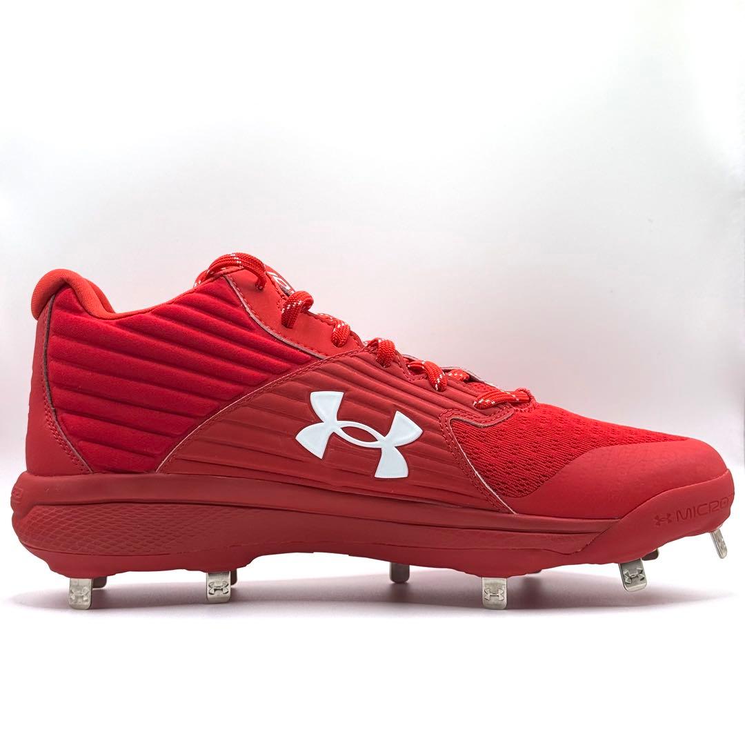 【新品】アンダーアーマー UA 野球 スパイクシューズ メンズ 赤 28.5cm