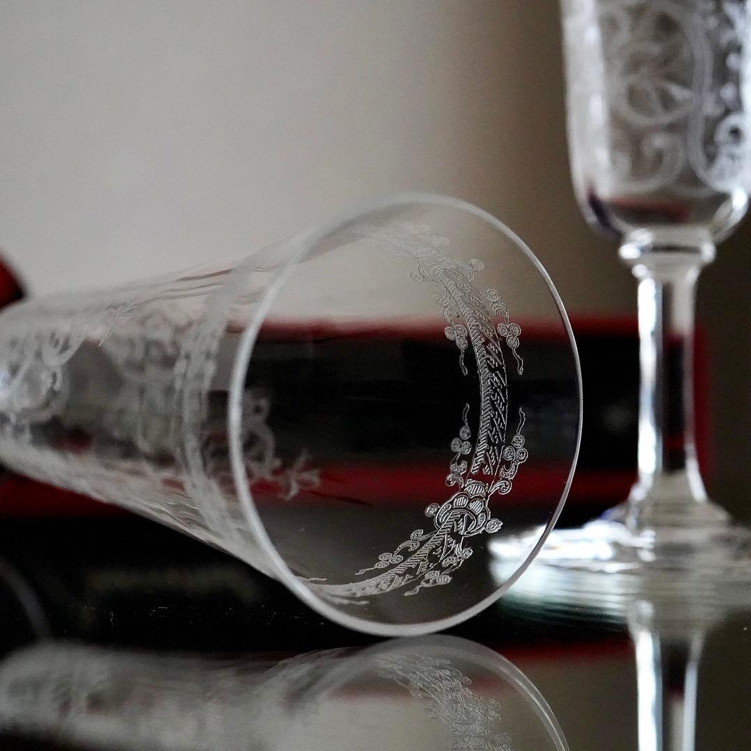 希少☆オールド バカラ ラファイエット☆シャンパンフルート グラス