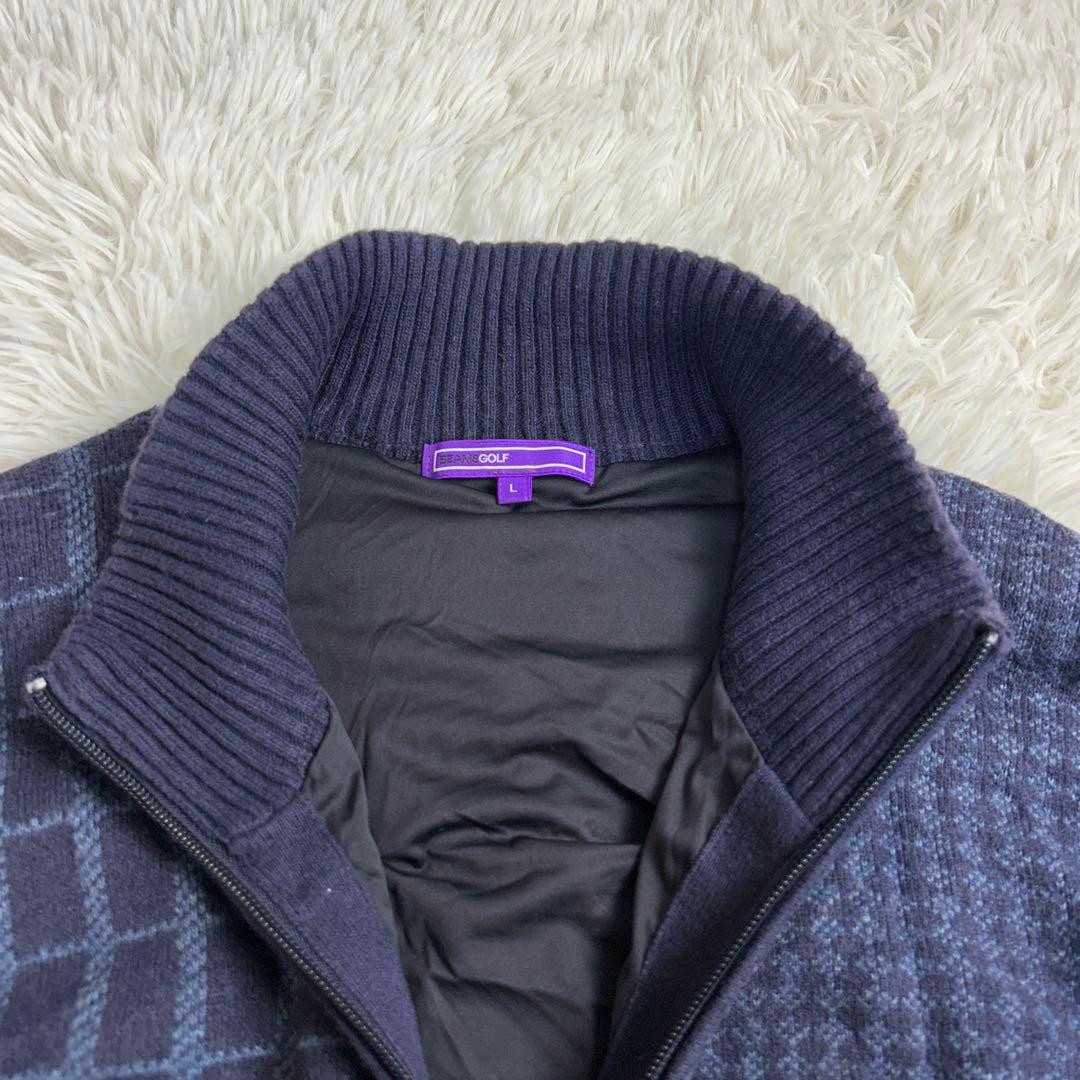 ビームスゴルフ ドライバーズニット ニットブルゾン パープルレーベル